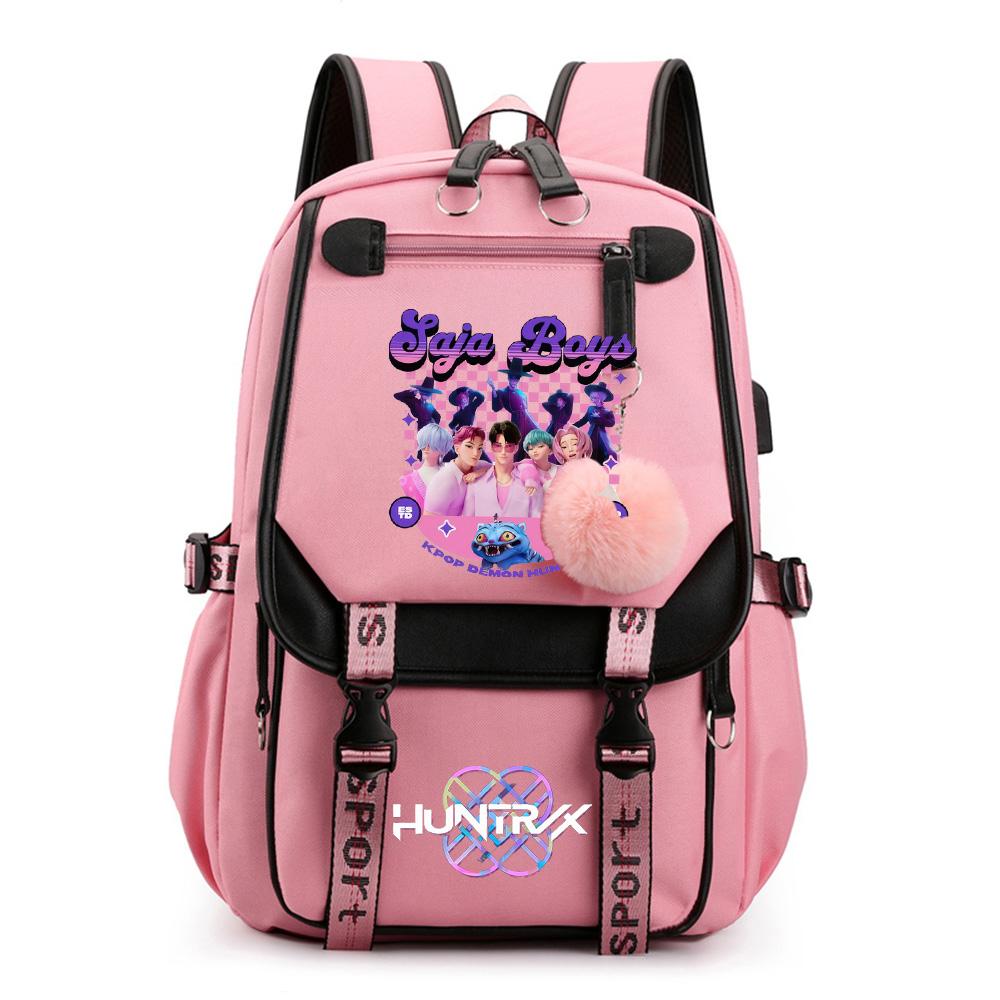 Anime Cute Cartoon K-Pop Printed Backpack Schoolbag for Teenager Student Girl Boy Bookbag Large Capacity Waterproof Travel Bag Kid Gift Rucksak