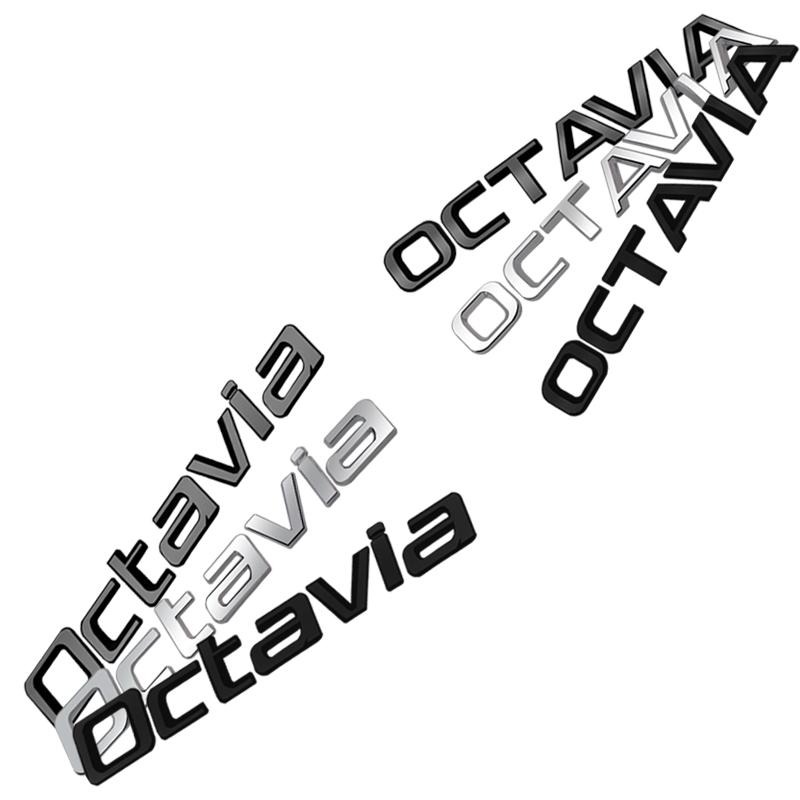 ybszn4 Car Emblem Metal Badge Logo Body Decals Sticker For Skoda Octavia Glossy Black Matte Black Auto Accessories