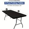 Rectangle Table Cloth Cover, Waterproof Polyester Elastic Fitted Tablecloth, Fits for 6 Foot Folding Tables ( 30" X 72")