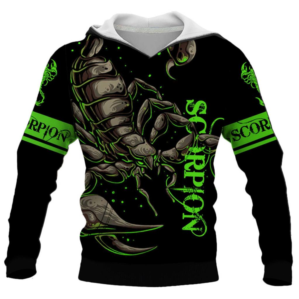 Unisex Scorpion 3D Printed Hoodie Warm Kangaroo Pocket - Perfect Mens Casual Wear for Autumn Winter