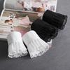 Summer Fake Cuff Sleeve Women Lace Floral Pleated Ruffled False Cuffs Decor Female Sweater Blouse Wrist Organ Lolita Fake Sleeve