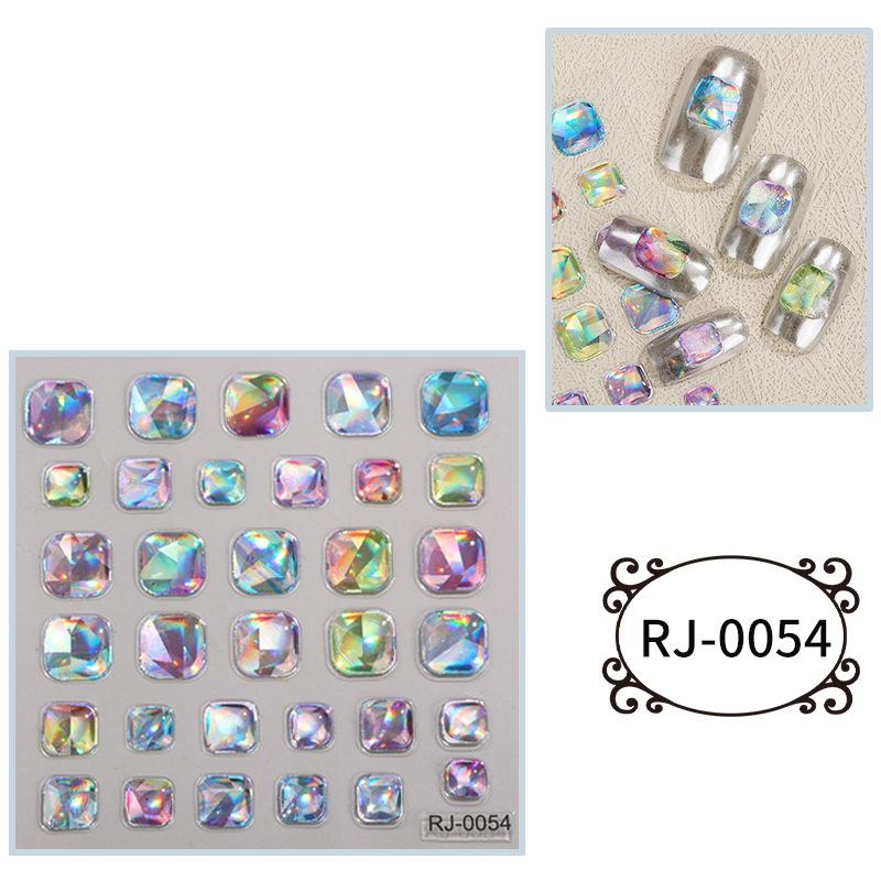 Nail Stickers Embossed 5D Three-dimensional Hot Silver Imitation Diamond Flash Nail Art Sticker Decoration