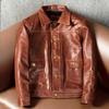 Куртка из натуральной кожи коровьей кожи верхнего слоя с масляной восковой обработкой для молодежи, джинсовый костюм с лацканами, приталенная осенне-зимняя куртка