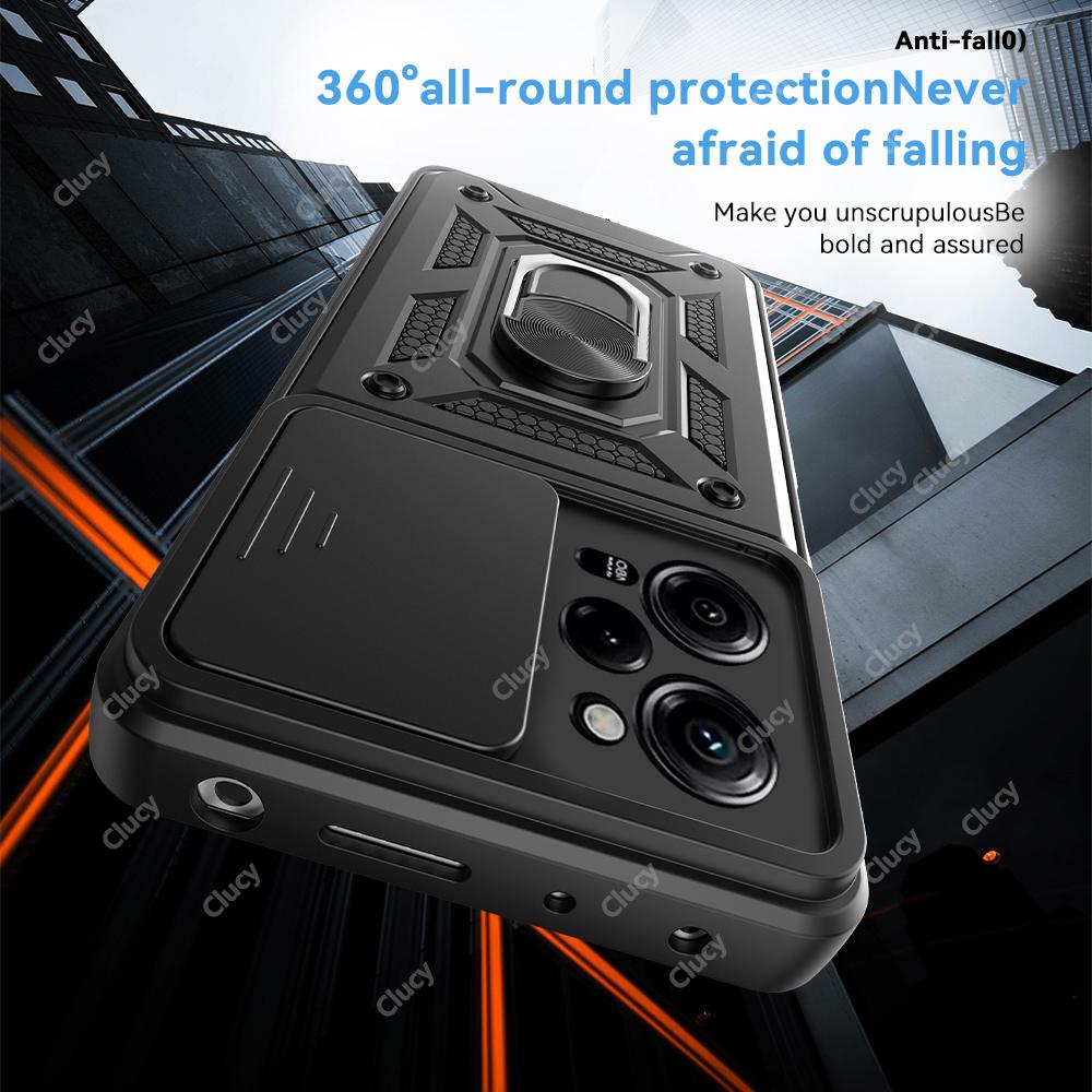 For Xiaomi Mi Poco X5 X4 Pro Camera Shockproof Armor Case For Redmi Note 12 11 Pro 11S Car Magnetic Holder Ring Protect Cover