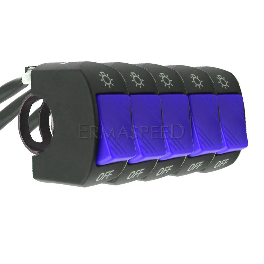 Тумблер на руль мотоцикла, 5 шт., 7/8 дюйма, переключатель включения/выключения фар для U5 U7 U2, светодиодные фары для скутера