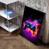 Colorful Neon Gamepad Canvas Painting Print Posters For Gaming Room Living 80s Retro Aesthetics Art Home Wall Decor Pictures