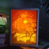 3D Бумажный Ночник для резьбы по бумаге Мягкий Свет Перезаряжаемый Креативный Бумажный Скульптуры Рамка Настольная Лампа Декоративная