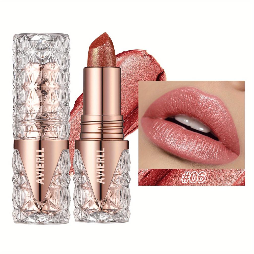 Shimmering Lipstick Long-Lasting Waterproof Lipstick Smooth Texture Full Coverage Glitter Lipstick Available In Black Golden Red Pink Lip Makeup
