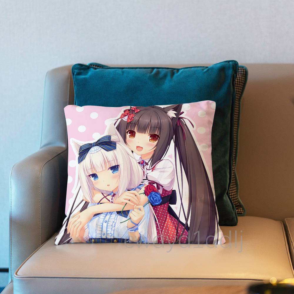 Chocovani NNekopara Chocola Наволочка Декоративная Наволочка На Подушку Чехол Для Подушки С Принтом Для Дивана