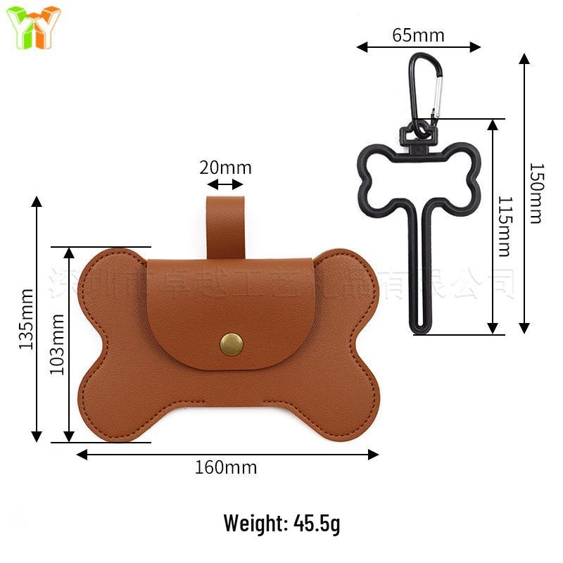 Spot PU Leather Bone-Shaped Pet Waste Bag Dispenser for Cats and Dogs