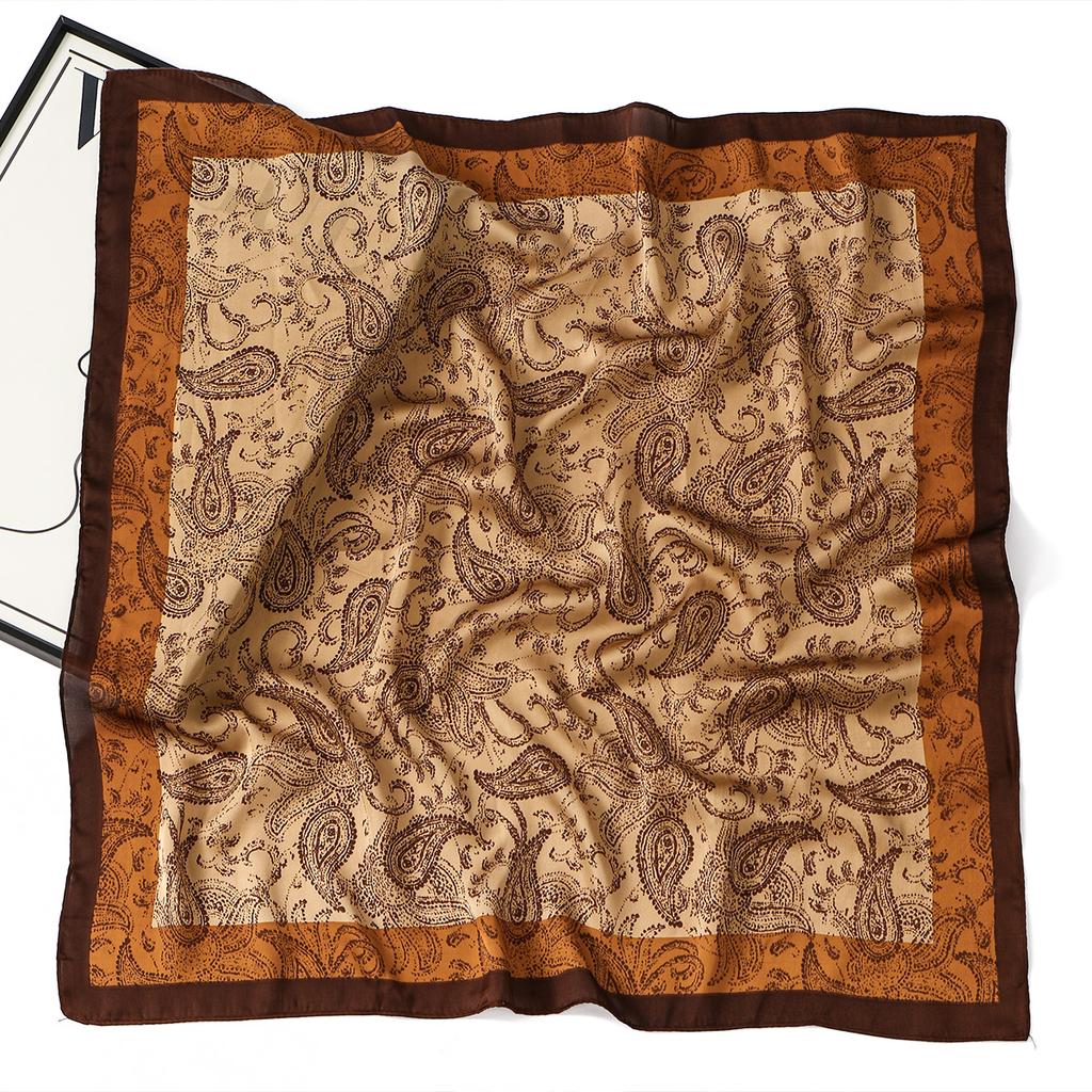 67*67cm Paisley Satin Silk Square Scarf Woman Fashion Kerchief Neck Head/Hair Scarves Bandana Handkerchief Printed Headscarf