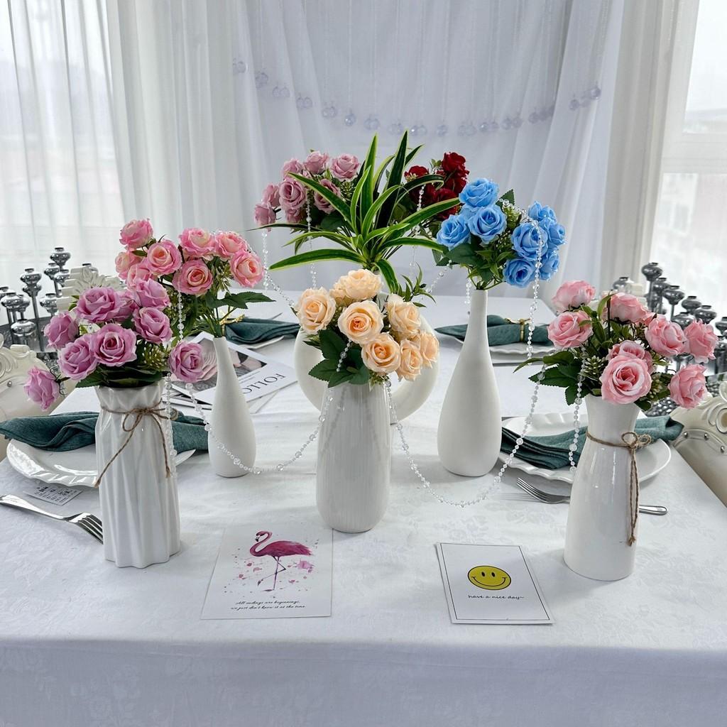 Artificial Flower Rose Wedding Hotel Restaurant Room Decoration Desktop Ornament