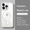 Совместим с iPhone 13/14 Pro Max, 12, 15 Plus Прозрачный магнитный беспроводной чехол MagSafe