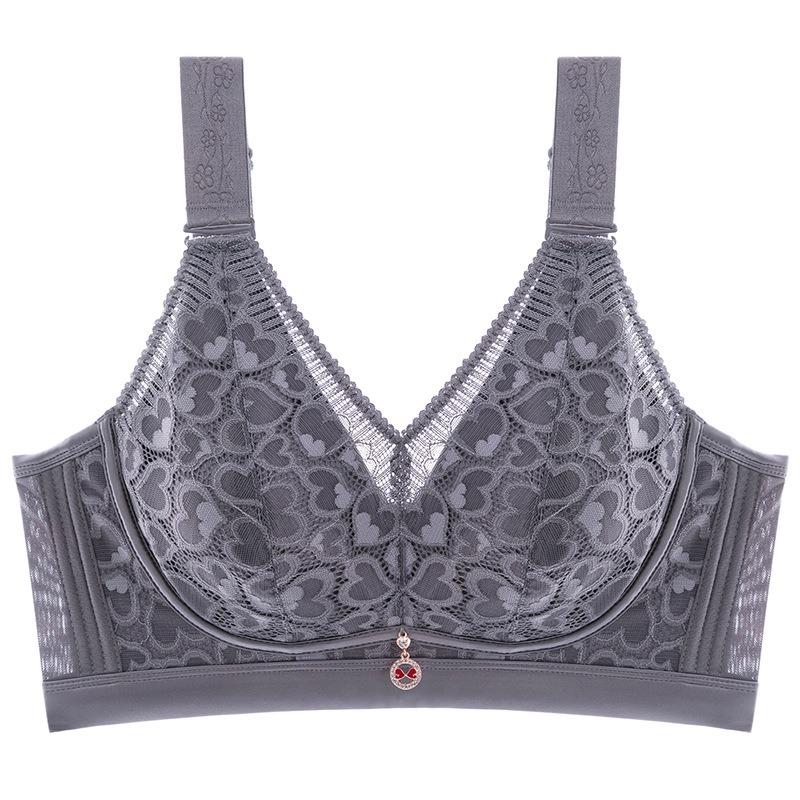 Plus Size Lace Bra No Wire Push Up Adjusting Underwear