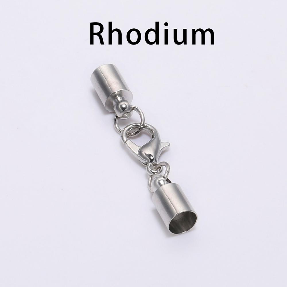 10 шт./лот, кожаный шнур, браслет, застежки-омары, крючки 3, 4, 5, 6, 8, 10 мм, обжимные наконечники, колпачки, разъемы для изготовления ювелирных изделий, фурнитура