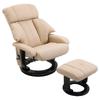 Relax Chair with Stool, Rotatable TV Chair with Massage Function, Reclining Function, Massage Chair with Remote Control, Side Pocket