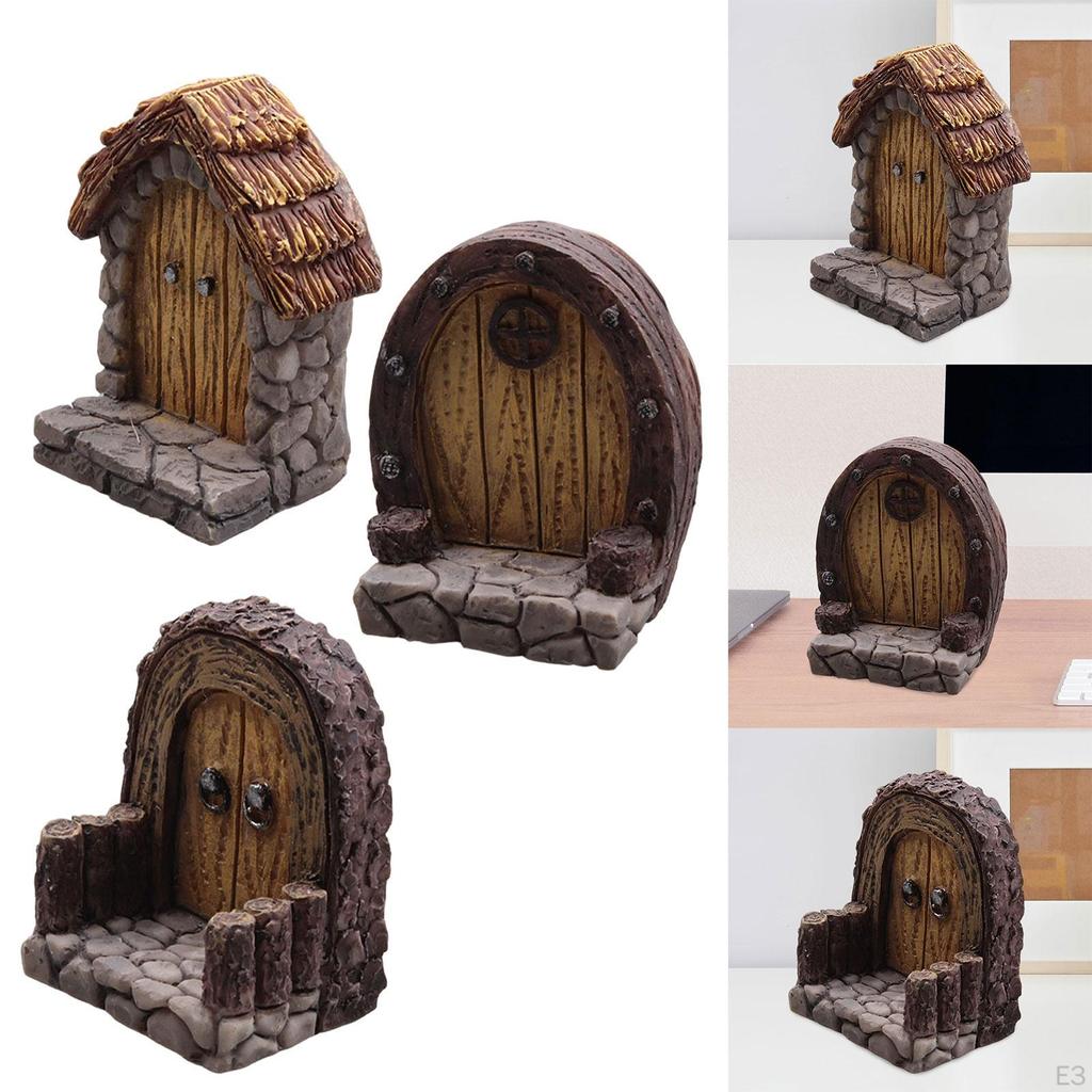 Зачарованная садовая дверь из смолы миниатюрный декор для прихожей сказочный аксессуар для улицы