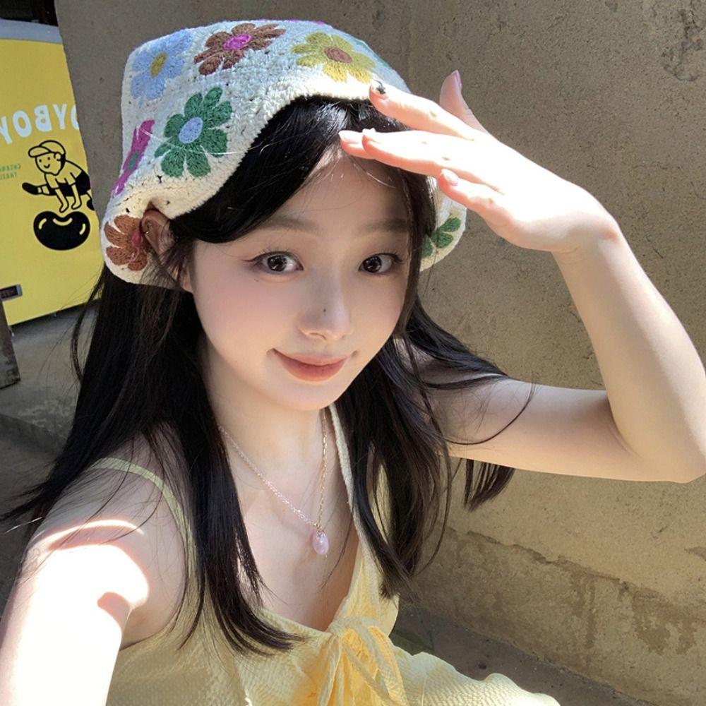 Flower Triangle Turban Floral Women Hair Scarf Sweet Crochet Bandana Travel