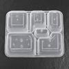 Large 6-Compartment Disposable Plastic Food Container with Lid
