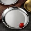 Stainless Steel Round Thickened Dessert Single-layer Plate BBQ Tableware Dish