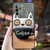 Милый Чехол-Кофе для Животного Кошки Для Samsung Galaxy A34 A06 A05 A32 A16 A55 A36 A26 A54 A14 A22 A52 A35 A15 A53 A13 A56