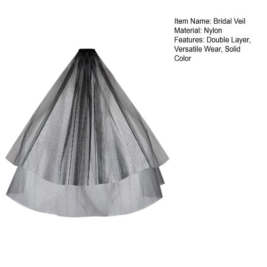 Свадебная фата двухслойная однотонная короткая фата вечеринка прогулка встреча свадебный банкет аксессуар для волос