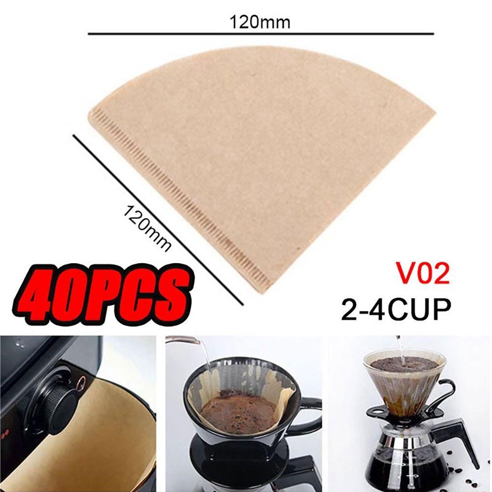 40/100Pcs Filter Paper Hand-brewed Coffee Special Conical Wood Pulp Portable Pull-out Drip Filter Paper Household Cafe Tools