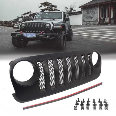 Матовая черная решетка радиатора с сеткой для Jeep Wrangler JK JKU 2007 2008 2009 2010 2011 2012 2013 2014 2015 2016 2017 2018