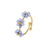 Colorful Flowers Open Ring Stainless Steel Finger Jewelry Fashion Flower Ring  For Women Girls