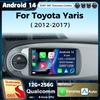 Android 14 беспроводной авто Carplay автомобильный радио мультимедийный плеер для Toyota Yaris 2012 2013 2014 2015 2016 2017 GPS стерео головное устройство