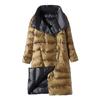 Double Sided Long Down Jacket Spring Autumn Turtleneck White Duck Down Warm Parkas Black Gold Gray Light Blue Green White S-5XL