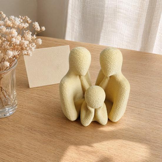 Huaqianguhh 3D-печатная фигурка семьи из 3 человек, креативные украшения для домашнего декора, компактная скульптура родителей и ребенка в скандинавском стиле, на день рождения, День благодарения