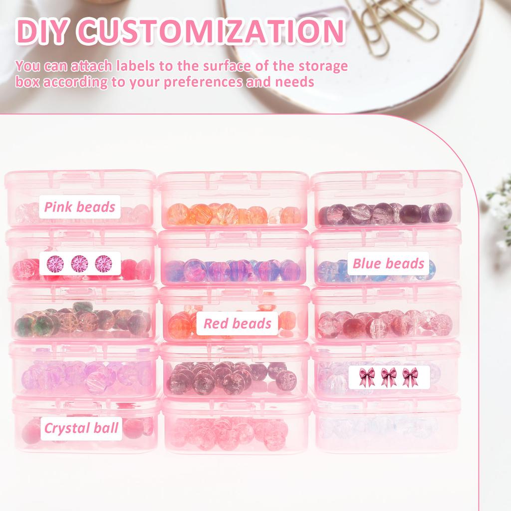 Органайзер для бисера Пластиковый контейнер для хранения бисера Портативная маленькая коробка для хранения бисера с 132 этикетками для хранения браслетов, серег