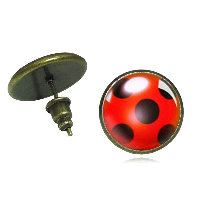 Стеклянные серьги с божьими коровками, простые серьги-гвоздики Lucky Time Gem Bug для женщин, мужчин, девочек, детей, подарки на день рождения/Рождество/праздник