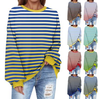 Толстовка большого размера для женщин с круглым вырезом и принтом, с длинным рукавом, толстовка