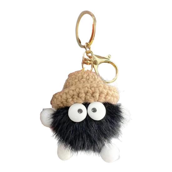 Keychain Imitation Mink Hair Cartoon Doll Charm Key Ring Fade-Resistant Compact Lightweight Backpacks Car Key Holder