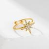 Xiaomi Skyrim Shinny Clear Zircon North Star Open Ring Stainless Steel Gold Color Adjustable Finger Rings For Women Jewelry Wholesale