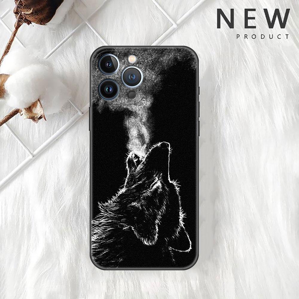 Чехол 'Волк Животное Крутой Тигр' для Apple iPhone 11 13 14 12 Pro Max 7 8 XR X 6 5 5S SE 2022 13ProMax Черный Силиконовый Чехол для Телефона