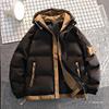 Winter Teen Color Block Hooded Padded Jacket Loose Fit Couples