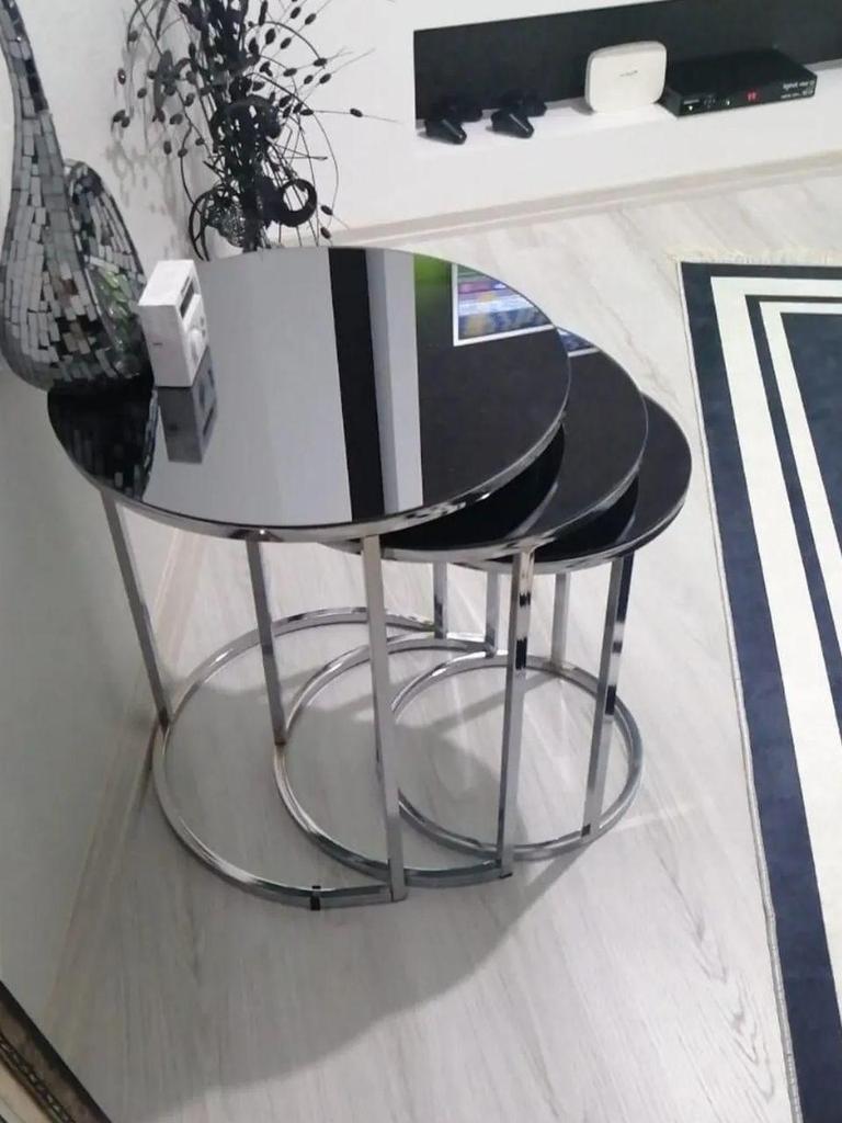 Золотой металлический 3 шт. Столик для раскладывания, бронзовый зеркальный журнальный столик для гостиной, домашнего офиса, мебельный аксессуар и роскошное украшение