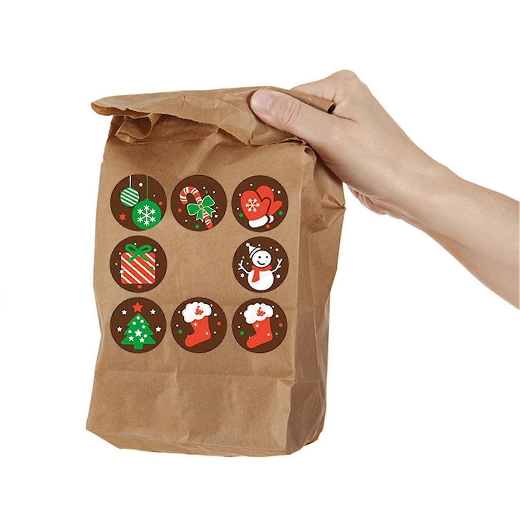 500 pieces of Merry Christmas stickers, rolls of round Christmas labels, adhesive Christmas decorations, envelope seal stickers, suitable