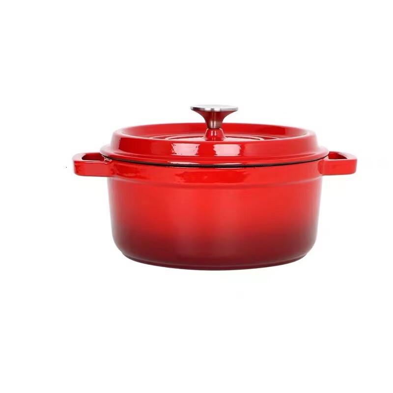 Чугунный эмалированный суповой горшок Zhi Shi с двумя ручками