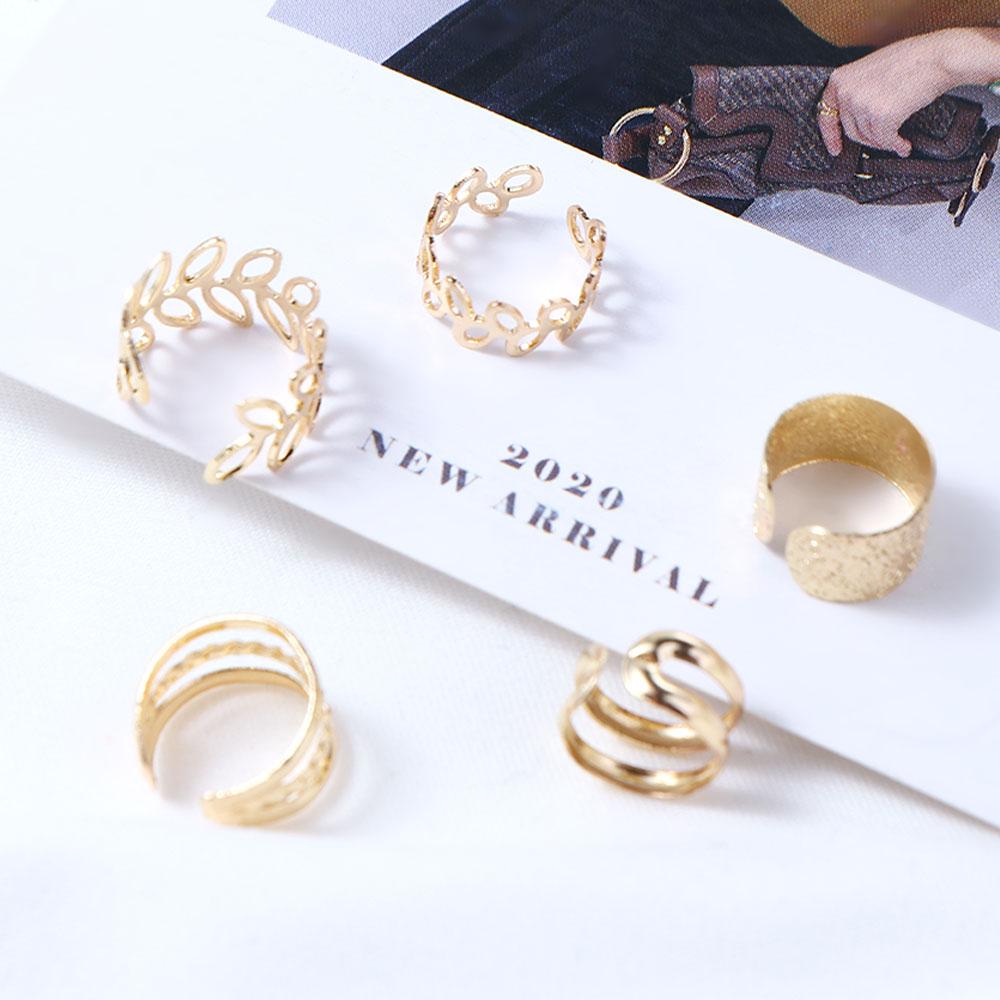 Multi-layer For Women Girl C-Shape Korean Style Earrings Leaves Ear Cuff Ear Bone Clips Earring Set