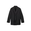 Solid Color Pleated Design Nylon Suit Unisex Suit Black H63047