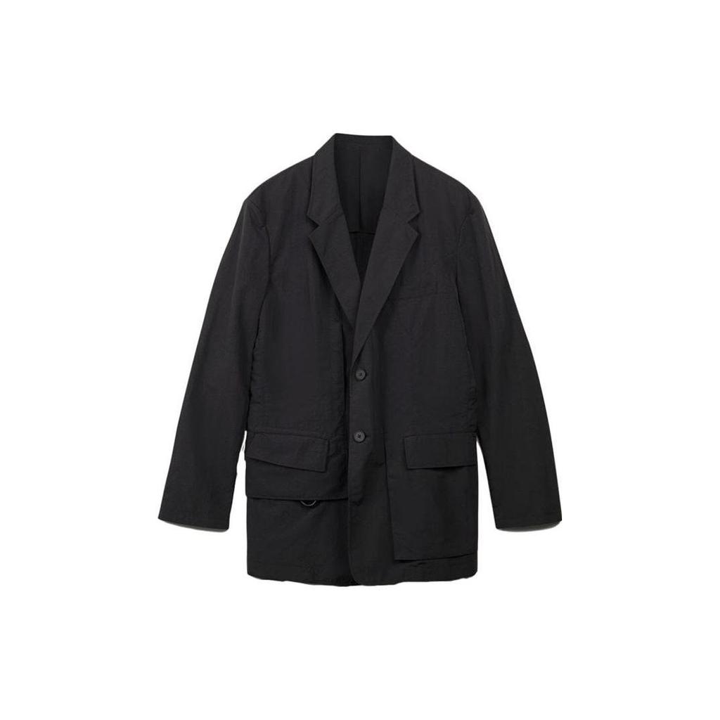 Y-3 Solid Color Pleated Design Nylon Suit Unisex Suit Black H63047