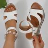 Fashion Fashion Cross Strap Wedge Sandals Women Summer Beach Non Slip Thick Bottom Sandals Woman Buckle Strap Chunky Platform Sandalias