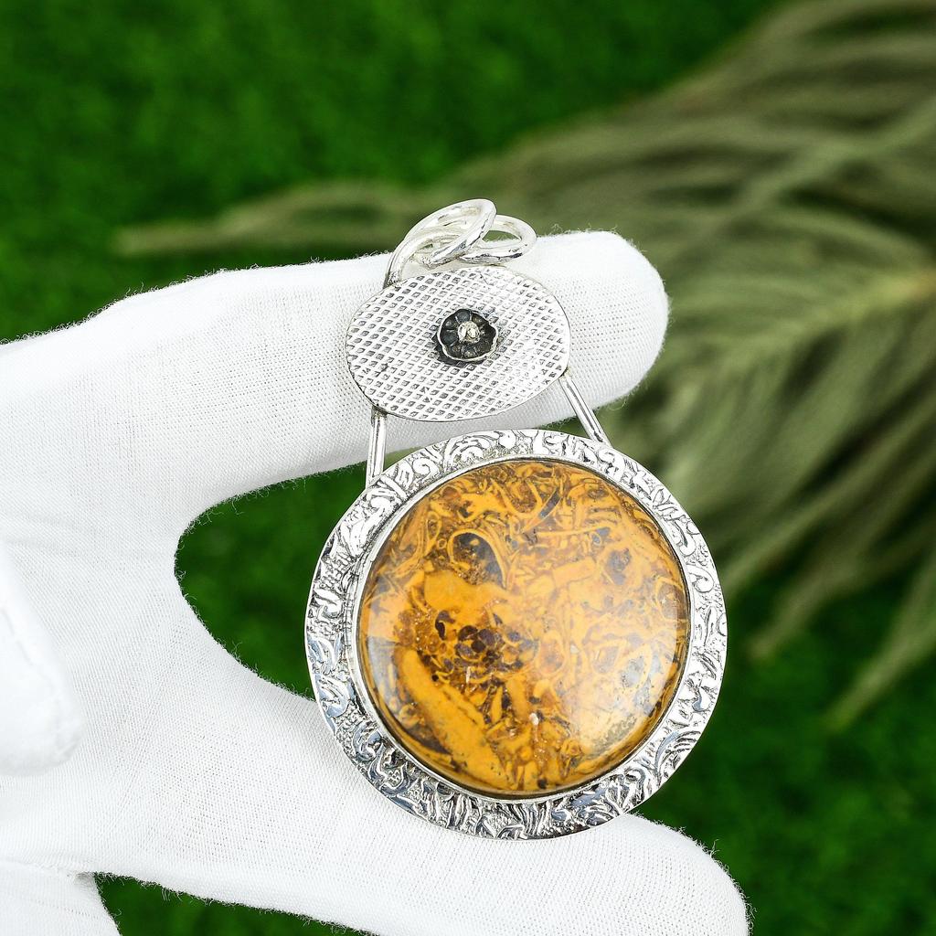 Подарок для женщин Подвеска Серебро 925 пробы Натуральный камень Мариам Яшма