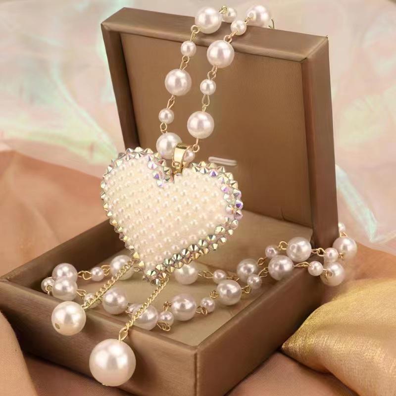 Корейское жемчужное ожерелье: Роскошная длинная цепочка для свитера для осени/зимы