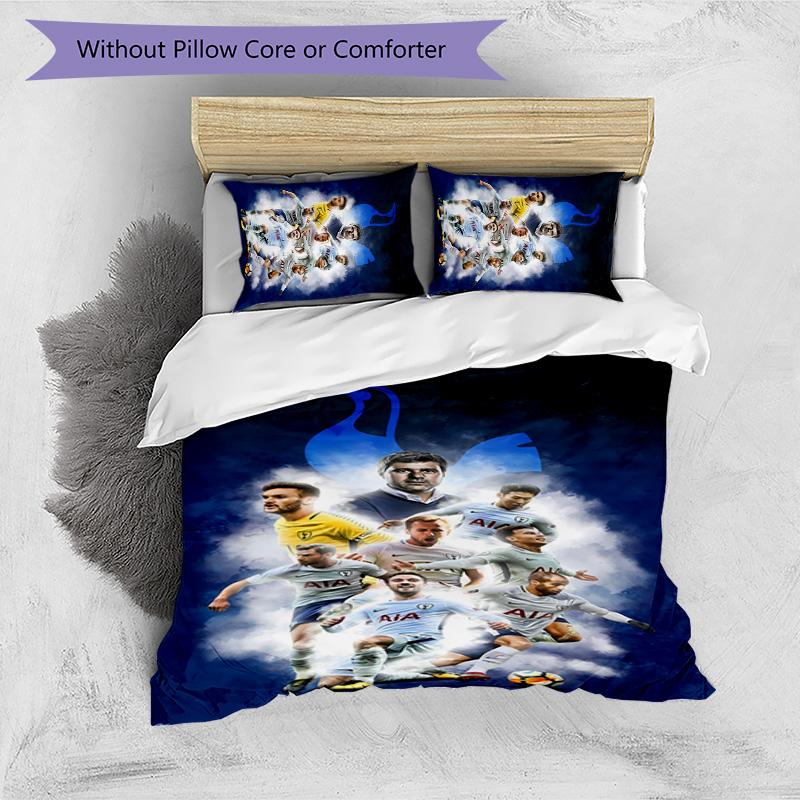 3pcs Tottenham Hotspur F pattern bedding set duvet cover set includes duvet cover &pillowcases,perfect all season bedroom decoration&gift