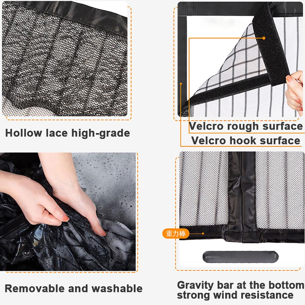 HOT Velcro Magnetic Screen Door Net Anti Insect Mesh Fly Screen Mosquito Protection Net Magnet Curtains for Doors Windows Screen